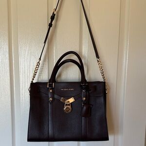 Michael Kors Burgandy/Brown Satchel with Gold Accents